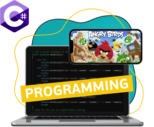 Программирование на C#. Удивительный мир 2D-игр - КИБЕРшкола программирования для детей, компьютерные курсы для школьников, начинающих и подростков - KIBERone г. Арсеньев